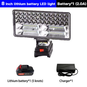 Portable Lithium Battery Lamp 100W High-Power Outdoor Camping Lamp Hanging Rechargeable Floodlight White Light LED Street Light Landscape Lighting Fishing Work
