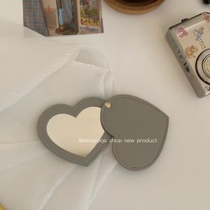 Kính Nhẫn Đỏ Hình Trái Tim KKNAR Kính Nhẫn Cầm Tay Xoay Bằng Da PU Dễ Thương Phong Cách Hàn Quốc Kính Nhẫn Trang Điểm Di Động