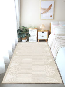 พรมข้างเตียงสไตล์ญี่ปุ่นพรมปูพื้นหน้าเตียงห้องนอนหรูหราเบาๆแผ่นรองกันเสียงแผ่นรองข้างเตียงสไตล์เรียบง่ายพรมปูพื้นข้างเตียงห้องนอนหลัก