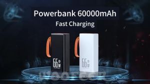 Rocham  power bank original asli SUPER CHARGE 66W 4 kabel internal 4 port USB untuk pengisian daya cepat HP yang tahan lama Baterai eksternal Kepala berkapasitas super besar untuk semua ponsel cerdas power bank awet tahan lama