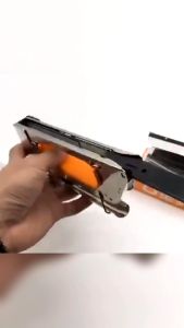 【delivery today】Straight Nail Gun Nailer Gun Woodworking Air straight Nails Home DIY Carpentry Decoration Heavy Duty Woodworking Tool Handheld flat head nail gun 8mm binder (silver) 23 stapler machine gun Handheld flat head nail gun