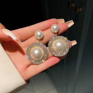 Fashion Wedding Pearl earrings Party Pearl Ear Jewelry Elegant Crystals Stud Earring For Women Jewelry Accessories Gift