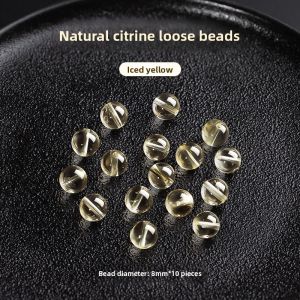 HONGLIANGYUAN | Natural Yellow Quartz Beads for Wealth Attraction Bracelet Making