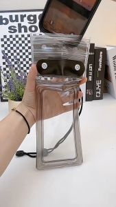 ซองกันน้ำ มีถุงลม เซ็ต1/5/10ชิ้น กระเป๋ากันน้ำ ถุงกันน้ำ ซองมือถือ กันน้ำ4ชั้น กันฝุ่น พร้อมสายคล้องคอ《พร้อมส่งในไทย》รุ่น:F2