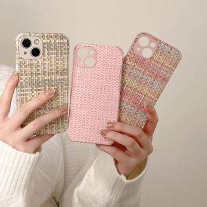 ZAY iPhone Casing Ponsel Pola Tenun Kulit Domba Kekinian untuk iPhone 7Plus/8Plus iPhone X/XS iPhone XR iPhone 11 iPhone 12  iPhone 12 Pro max iPhone 13  iPhone 14 Pro max