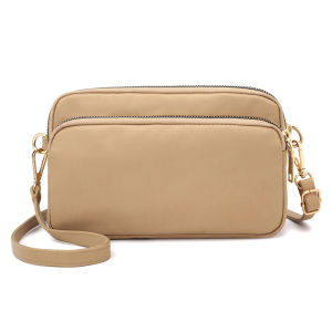 Chibao 2024 New Lightweight Fashion Waterproof Ladies Crossbody Bag Canvas Mini Small Bag Nylon Material Zipper Closure Solid Color