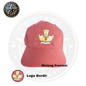 TOPI SEKOLAH SD SMP SMA LOGO BORDIR