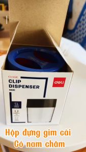 Hộp đựng gim cài Deli 9881 có nam châm - giao màu ngẫu nhiên