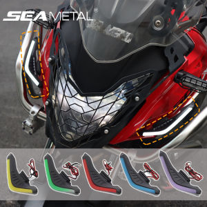 SEAMETAL Motorcycle Wind Knife Fixed Wing with Light Scooter Electric Decorative Side Wing