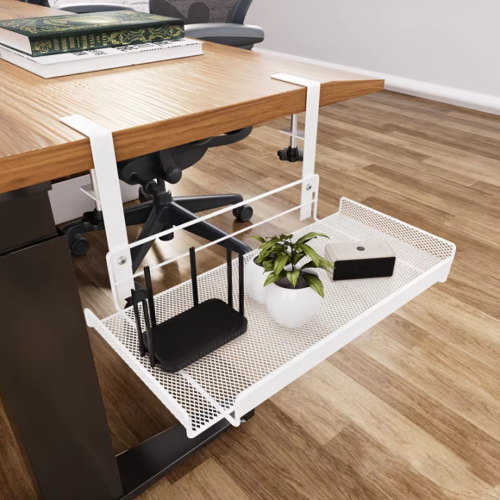 Under Desk Cable Management Tray No Drill Steel Desk Cable Organizers ...
