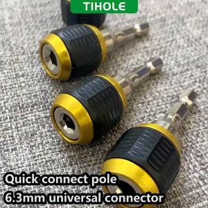 TIHOLE 60mm Keyless Drill Chuck Adapter Replacement Connector Key with Set Screwdriver Impact Driver Adaptor 1/4 Inch Hex Shank Drill Bit Tool Ratchet Wrench Quick Release Change Convertor Adapter Tools