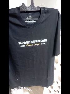 Kaos Dakwah Islami SAAD BIN ABI WAQQASH THE SNIPER V1 Combed 30S & 24S HITAM Kaos sahabat Nabi Kaos santri Kaos Muslim RYUICHI