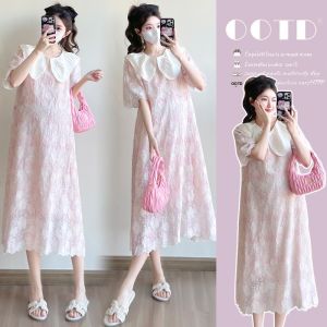French Loose Fat-covering Maternity Dress Mid-length
