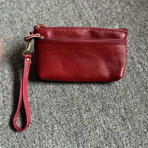 Soft Leather Wallet Womens Short Style Fashion Zipper Coin Bag Three Zipper Genuine Leather Handbag Casual Handheld Bag