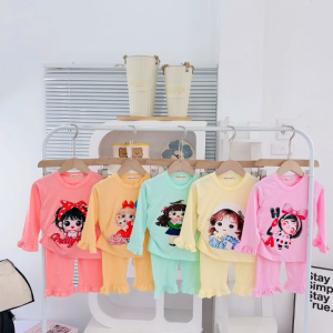 [8- 27 ký ] Bộ Dài Tay Thun Lạnh MINKY MOM cho Bé Gái mặc ngủ điều hòa mền mịn mát cho bé cao 80-130cm