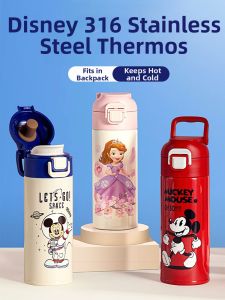 Disney | Kids Stainless Steel Thermos Cup Direct Drinking Straw Drinking