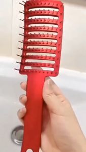 Air Cushion Comb Womens High-top Fluffy Ribs Comb Curly Hair Straight Curly Dual-use 马卡龙大弯梳 头皮按摩梳头发蓬松梳子卷发造型梳弧形九排骨梳子男女