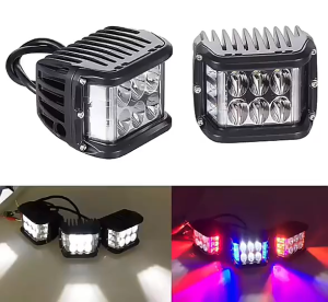 2pcs 45W Ba bên phát thải đèn LED chiếu sáng trên tàu IP67 bên Đèn Chiếu Sáng Ban Ngày DRL offroad Spotlight
