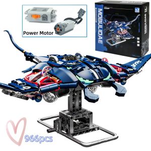 Manta Ray Robotic Fish Building Blocks: DIY Tabletop Decoration Mechanical Model Perfect Birthday Christmas Gift for Kids