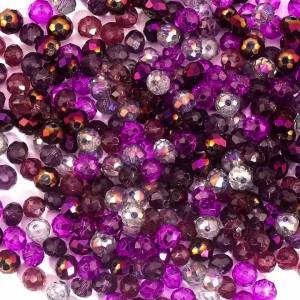 Hạt Cườm Thủy Tinh Mặt Cắt Tròn 3*4mm 4*6mm Hạt Cách Điệu Hạt Tròn Pha Lê Rời Dùng Làm Đồ Trang Sức Tự Làm Vòng Cổ Vòng Tay Phụ Kiện
