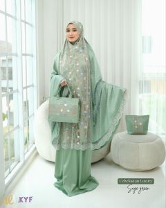 Mukena Dalanova Uzbekistan Embroidery Luxury Armany Silk | Mukena Terbaru 2026