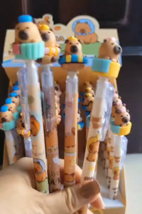 PULPEN CETEK KEPALA KARET CAPYBARA | PULPEN TINTA HITAM | ALAT TULIS SEKOLAH | PEN CAPYBARA | PEN LUCU