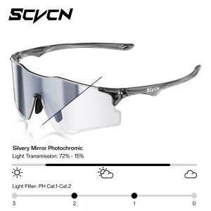SCVCN Hiking Eyewear Outdoor Photochromic Running Sunglasses Men Women Marathon Ultralight UV400 Glasses Sports Cycling Bicycle