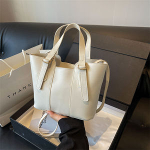 Ladies Large Capacity Commuter Tote Bag Spring 2024 Fashionable Casual Shoulder Crossbody Bag Soft PU Leather Handbag