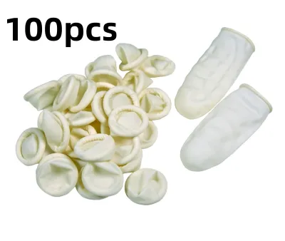 50/100Pcs Disposable Fingertips Protector Gloves Natural Rubber Non-slip Anti-static Latex Finger Cots Fingertips Durable Tool