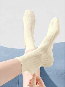 Secret World | Vớ Mid-calf 100% Cotton Thông Gió Chống Khuẩn