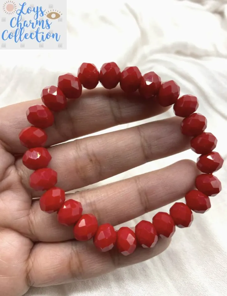 Red Crystal Bib Necklace Bracelet Set - Lucky Vintage