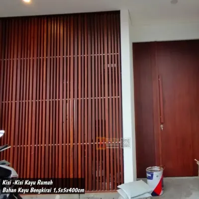 Kayu Stik Pembatas Ruangan Decking Bengkirai Halus Oven Pabrik 15 x 5 x 400 cm