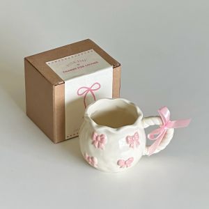 Handmade Ceramic Cherry Art Mugs Unique  Cute Style Bloggers Gift Cup without Lid Single Ear Handle for Universal Use
