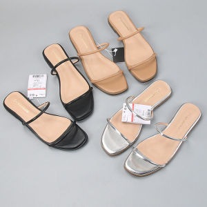 Comfortable Flat Bottom Sandals Womens Summer Pure Color Beach Shoes Outdoor Fairy Style Slippers Rubber Outsole Leather Lining