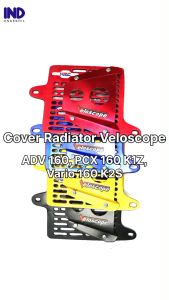 Cover Radiator Veloscope Vario New 160 New & PCX 160 Baru & ADV 160 2022 Tutup-Penutup Kipas Mesin HRC Airscope Airscop Variasi Motif Garis Alumunium Aluminium Plus Baut