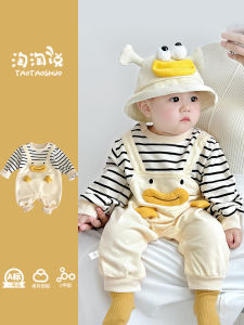 Bộ Đồ Liền Thân Dễ Thương Cho Bé Trai Mùa Thu Bao Bọc Ấm Áp Cho Bé Trai Từ 6-18 Tháng Tuổi Quần Áo Trẻ Em Mùa Xuân Thu