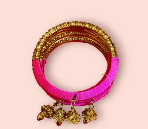 Elegant Stylish Metal Bangle With Mini Jhumka