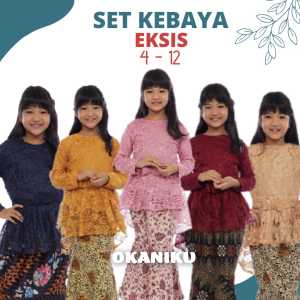 SETELAN KEBAYA ANAK PEREMPUAN BRUKAT MODERN USIA 4 -14 TAHUN/SETELAN KEBAYA BROKAT ANAK PEREMPUAN ROK PINGUIN MURAH MERIAH