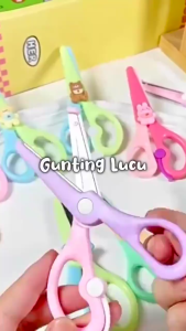 Gunting Mini Portabel Scissors Lucu Alat Tulis Anak Sekolah Kartun Diy Motif Karakter Hewan Lucu ptt
