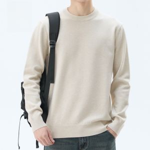 ROMON | Lomond Mens Thickened Round Neck Knitwear Winter New Style Overhead Base Layer 2024 Casual Long Sleeve Comfortable Pure Color