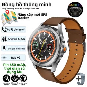 Đồng Hồ Thông Minh Ultra GPS NFC S4 - Màn Hình AMOLED Theo Dõi Nhịp Tim Gọi Bluetooth Chống Nước IP68 Dành Cho Nam Tích Hợp Chức Năng Theo Dõi Sức Khỏe