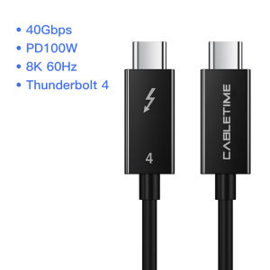 CABLETIME Thunderbolt 4 USB4 Cáp Type C Sang Type C 8K 60Hz PD100W 40Gbps Sạc Nhanh Đồng Bộ Dữ Liệu Tốc Độ Cao Cho Dell Intel MacBook Air