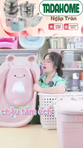 Chậu Tắm Ếch Việt Nhật 2203 Cho Bé Chậu Tắm Nhựa An Toàn Dày Dặn Tiện Dụng - TADAHOME