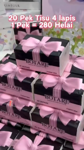 【20 Packs】Botare Tissue Pink Butterfly tissue paper 4-Ply 5600 Sheets Ultra‑Soft Dust‑Free Premium Tissue Affordable Tisu Murah Suitable For Doorgift Party & Daily Household Use A1