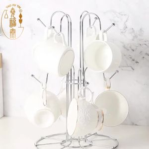 Tree-shaped Hanging Coffee Cup Stand Water-draining High-foot