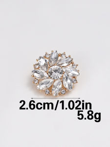 4pcs/packSparkling rhinestone flower shaped metal button suitable for decorative buttons on clothing