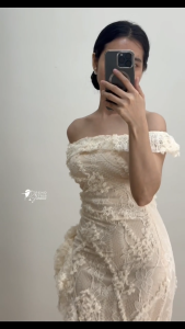 Chic Off Shoulder Lace Dress - Outfit for Parties Formal Events OOTD Debut Prenup Shoots