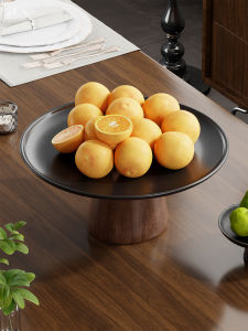 QINQI | Elegant High-foot Fruit Basket Real Wood