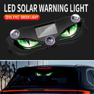 KEVANLY | Solar Powered Car Neon Light Cool DEMON EYE Led Ambient Light Wireless Suction Cup USB Rechargeable Warning Atmosphere Lamp