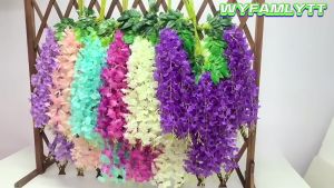 1/6/12 Buah WISTERIA JUMBO BUNGA PLASTIK WEDDING DEKORASI BUATAN Bunga Dekorasi Wedding
